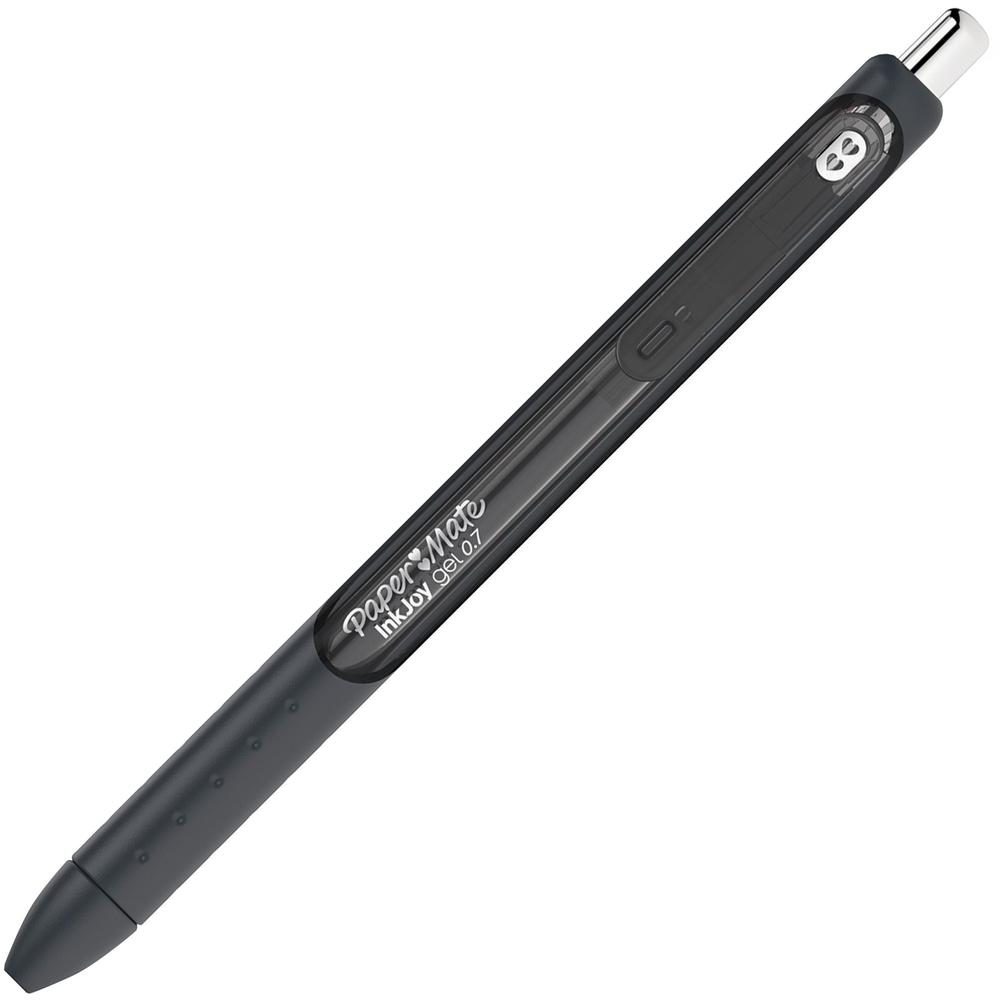 Paper Mate InkJoy Gel Pen - 0.7 mm Pen Point Size - Retractable - Black Gel-based Ink - Black Barrel - 10 / Pack. Picture 1