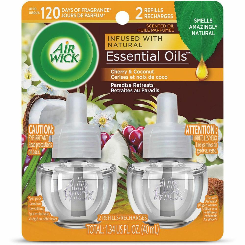 Air Wick Scented Oil Warmer Refill - Oil - 0.7 fl oz (0 quart) - Paradise Retreat - 60 Day - 2 / Pack - Wall Mountable, Long Lasting. Picture 1