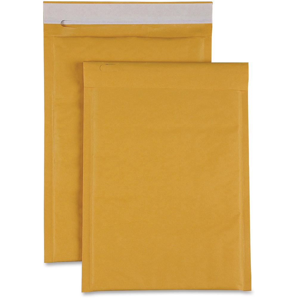 Sparco Size 00 Bubble Cushioned Mailers - Bubble - #00 - 5" Width x 10" Length - Self-sealing - Kraft - 250 / Carton - Kraft. Picture 1