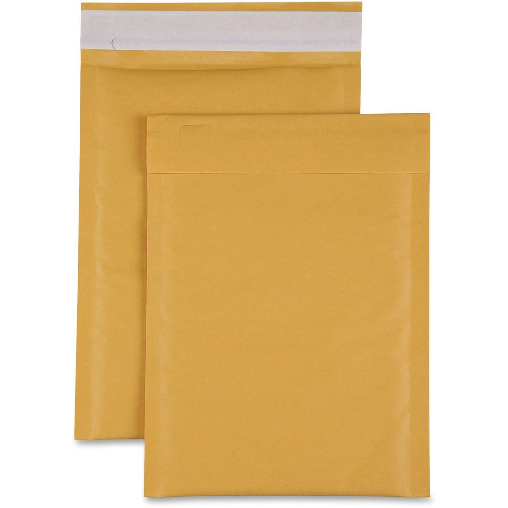 Sparco Size 1 Bubble Cushioned Mailers - Bubble - #1 - 7 1/2" Width x 12" Length - Self-sealing - Kraft - 100 / Carton - Kraft. Picture 1