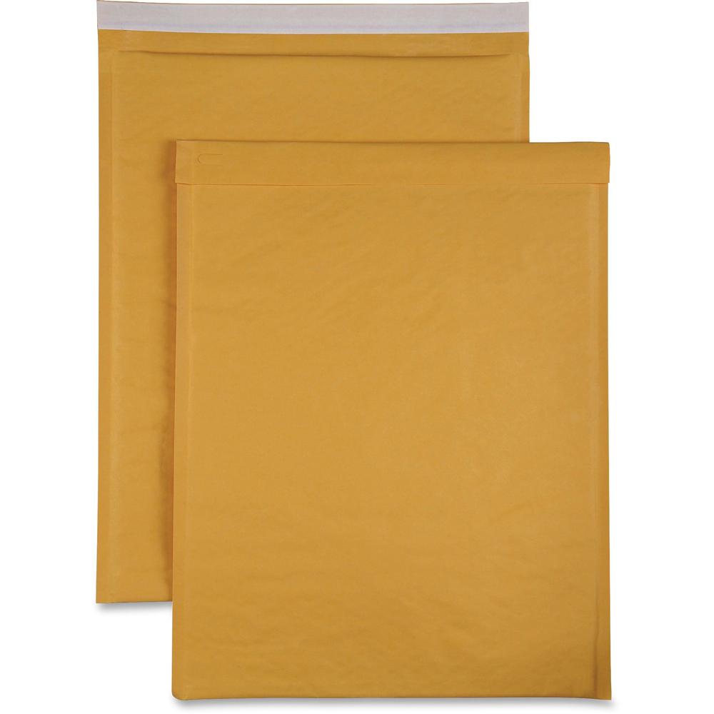 Sparco Size 7 Bubble Cushioned Mailers - Bubble - #7 - 14 1/4" Width x 20" Length - Self-sealing - Kraft - 50 / Carton - Kraft. Picture 1