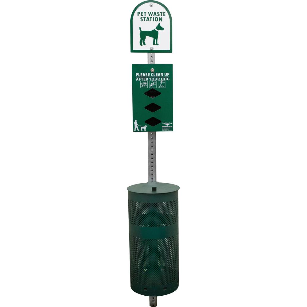 Tatco Dog Waste Station Trash Can - Rust Resistant - Powder Coated Aluminum - Green - 1 Each. The main picture.