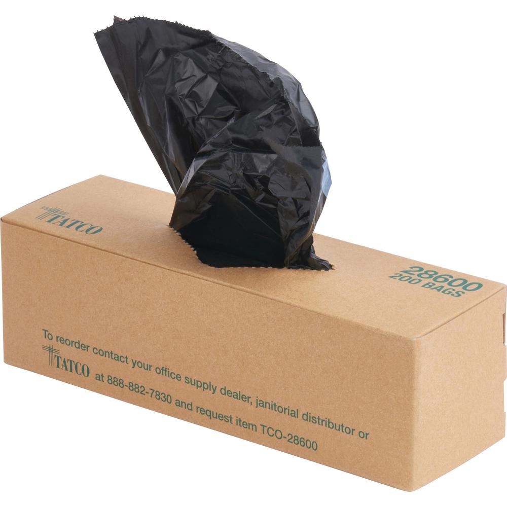 Tatco Dog Waste Station Refill Bags - Black - 10/Carton - 200 Per Box - Waste Disposal, Office, Park, Home. Picture 1