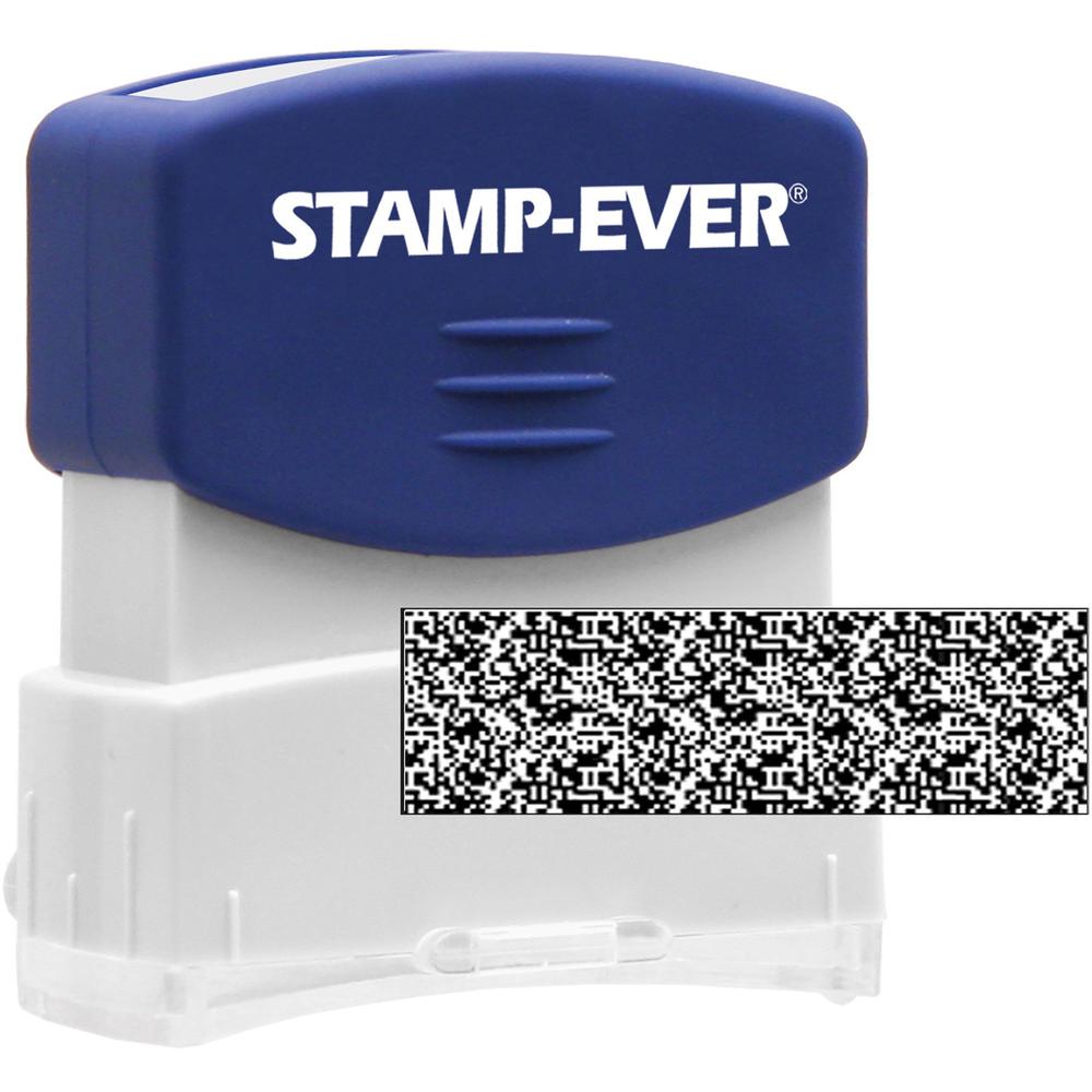 Stamp-Ever Pre-inked Security Block Stamp - 1.69" Impression Width x 0.56" Impression Length - 50000 Impression(s) - Blue - 1 Each. Picture 1