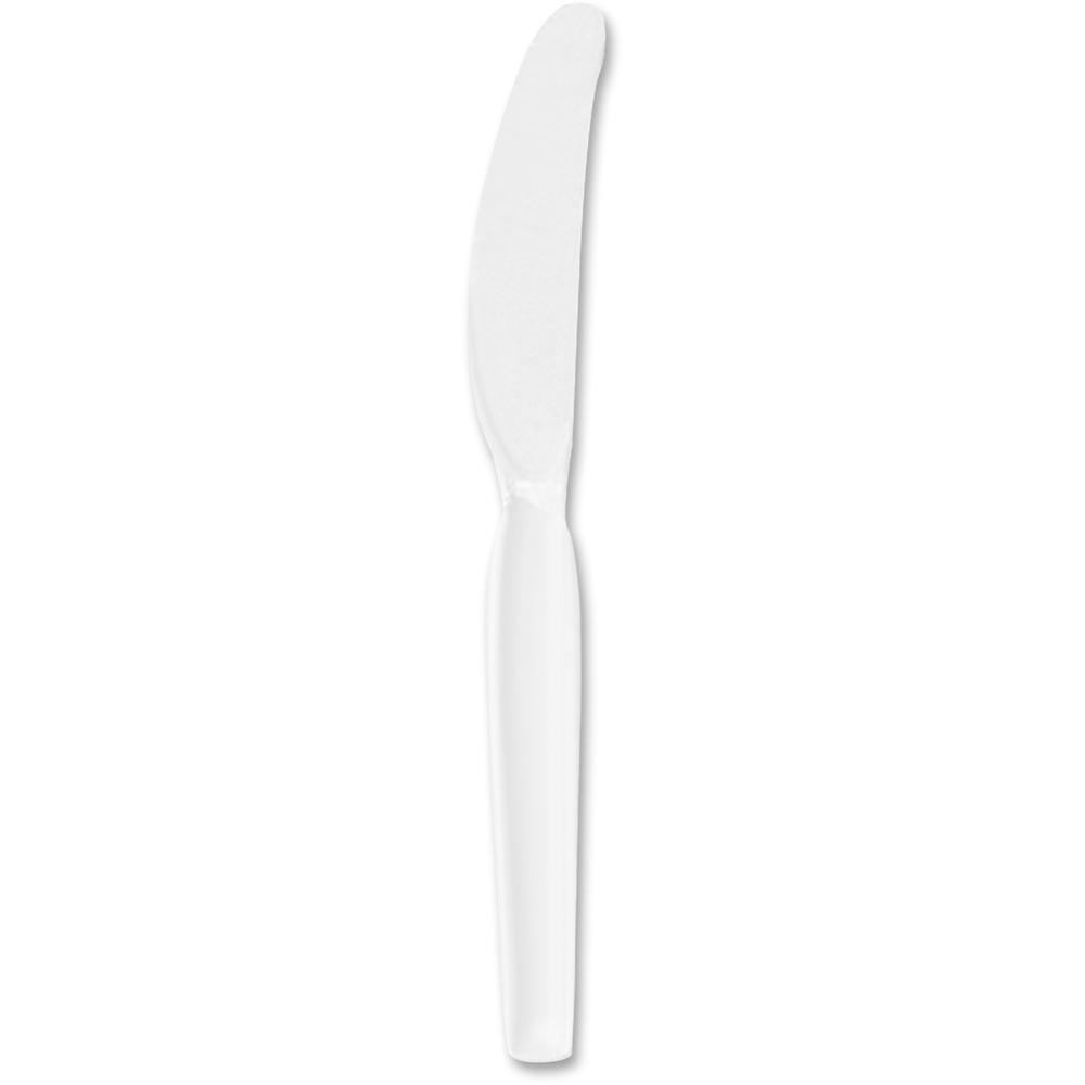 Dixie Heavyweight Disposable Knives Grab-N-Go by GP Pro - 100 / Box - 10/Carton - Knife - 1000 x Knife - White. Picture 1