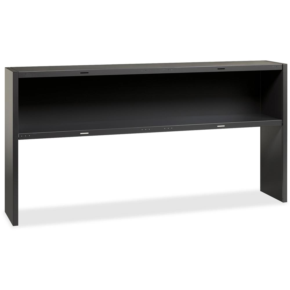 Lorell Charcoal Steel Desk Series Stack-on Hutch - 72" - Material: Steel - Finish: Charcoal. The main picture.