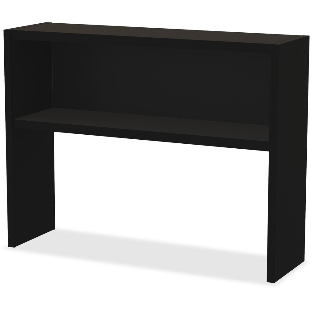 Lorell Fortress Modular Series Stack-on Hutch - 48" - Material: Steel - Finish: Black - Grommet, Cord Management. Picture 1