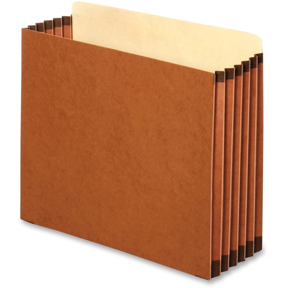 Pendaflex Straight Tab Cut Letter Recycled File Pocket - 8 1/2" x 11" - 5 1/4" Expansion - Top Tab Location - Brown - 30% Recycled - 10 / Box. Picture 1