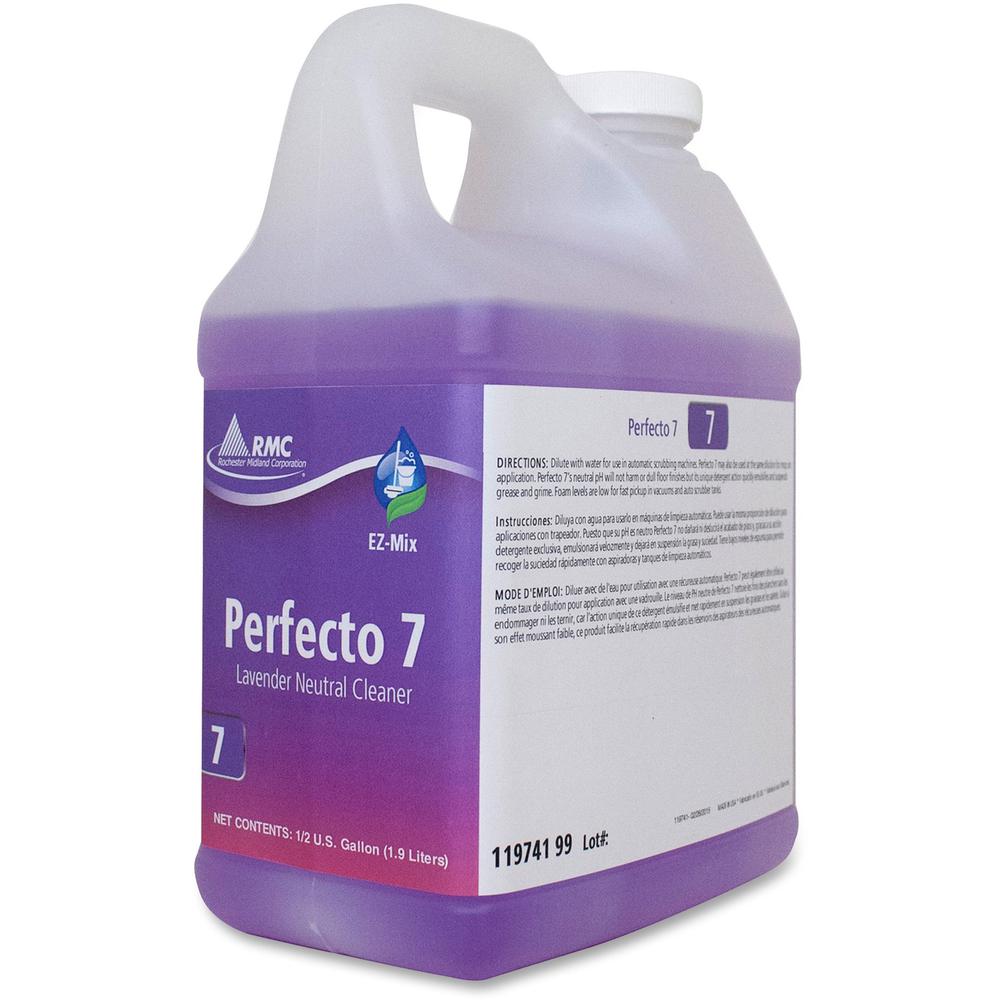 RMC Perfecto 7 Lavendar Cleaner - For Wall, Floor, Chrome, Porcelain, Stainless Steel - Concentrate - 64.2 fl oz (2 quart) - Lavender Scent - 4 / Carton - Purple. Picture 1