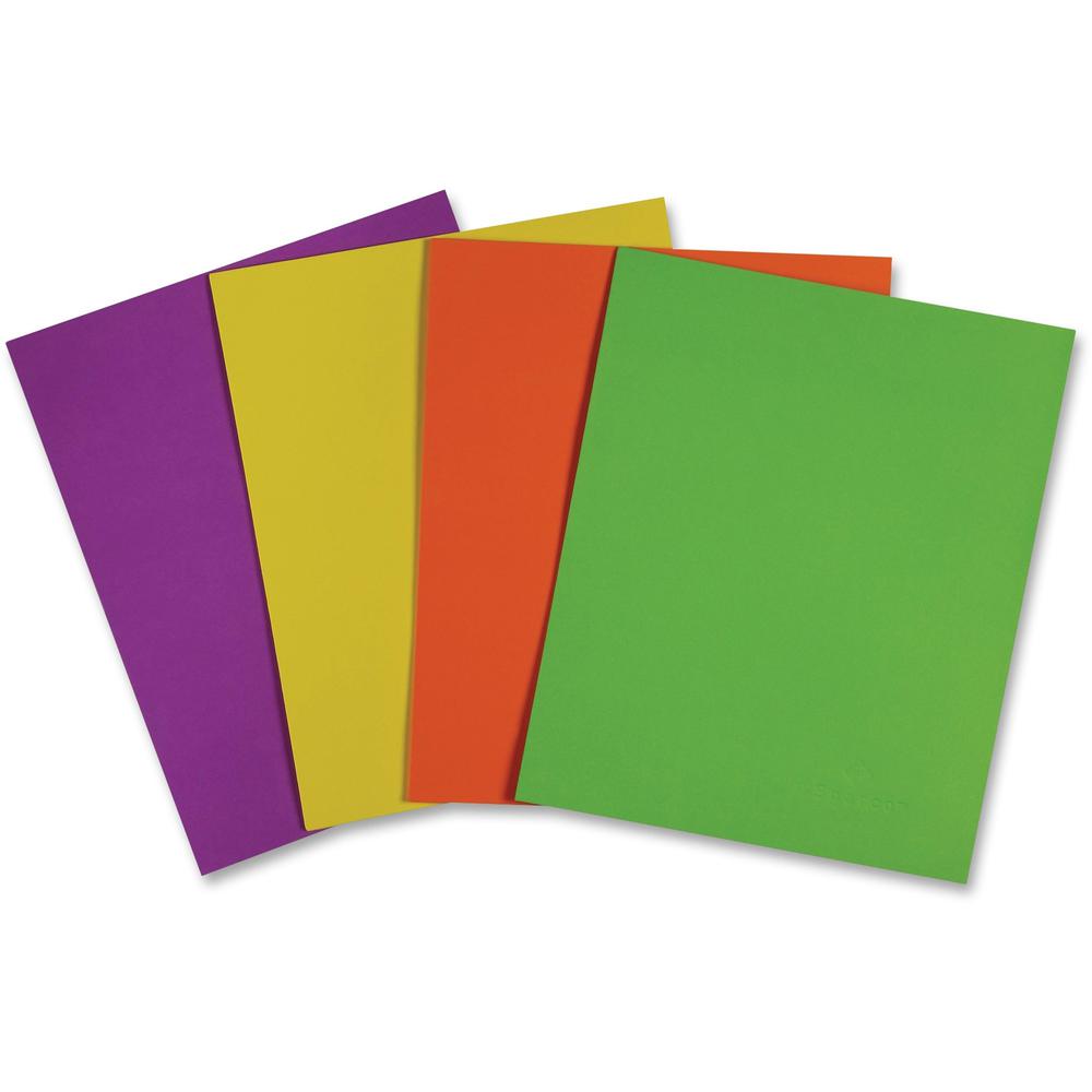 Sparco Letter Pocket Folder - 8 1/2" x 11" - 2 Internal Pocket(s) - Leatherette Paper - Assorted - 25 / Box. Picture 1