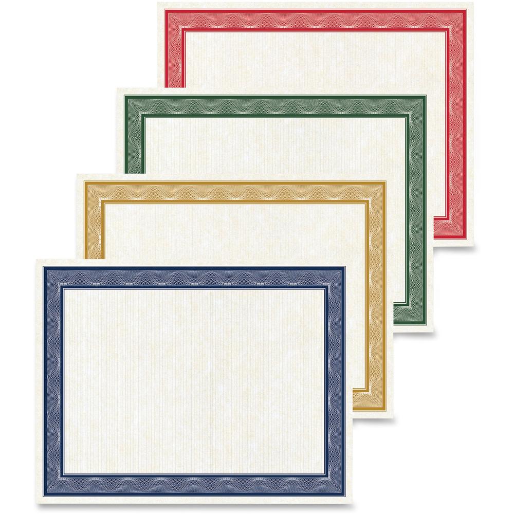 Geographics Traditional Awards Certificates - 60 lb Basis Weight - 8.5" x 11" - Inkjet Compatible - White with Multicolor Border - Card Stock - 40 / Pack. Picture 1