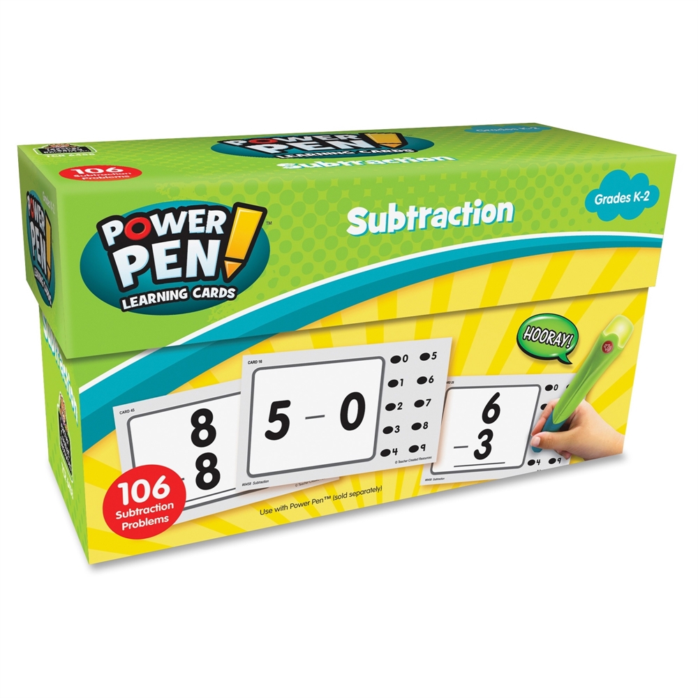 Teacher Created Resources Power Pen Subtraction Cards - Theme/Subject: Learning - Skill Learning: Subtraction - 53 Pieces - 1 Each. Picture 1