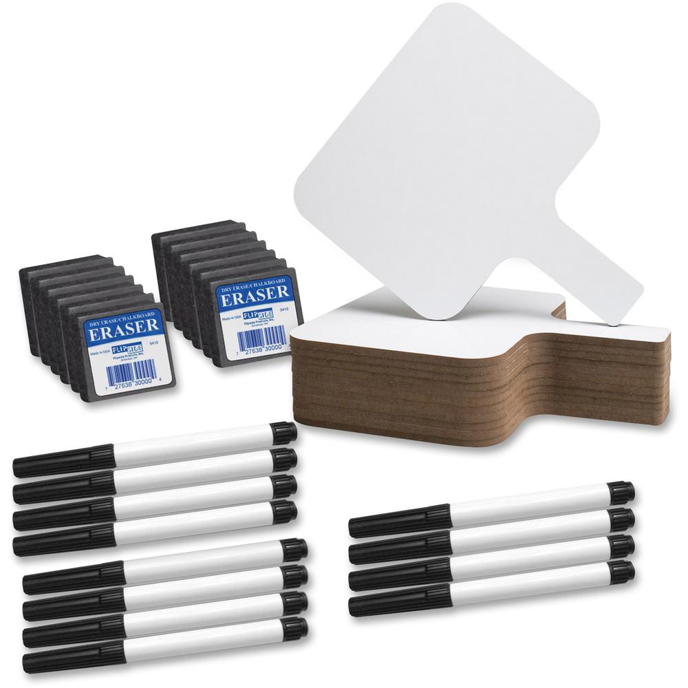 Rectangular Dry Erase 8" x 9.75" Answer Paddle + Pen + Eraser Set, 12 Sets. Picture 1