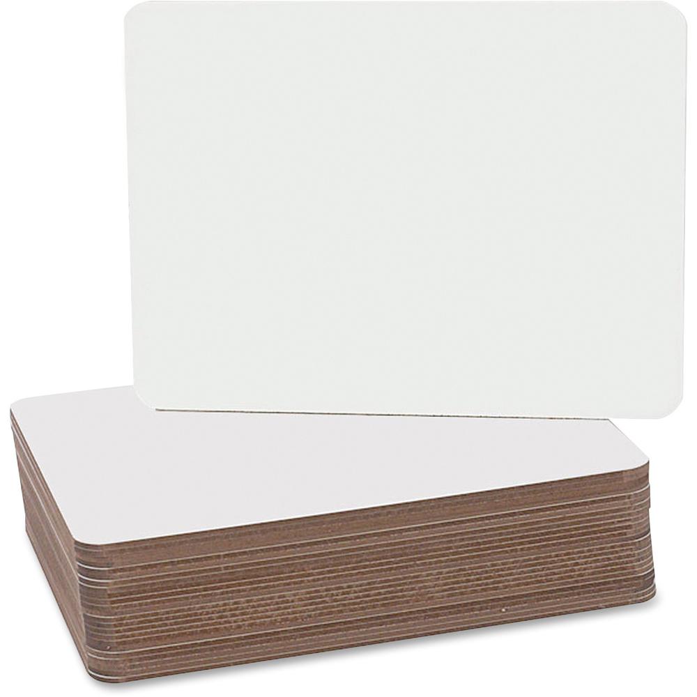 Flipside Round Corners Dry Erase Lap Board - 9.5" (0.8 ft) Width x 12" (1 ft) Height - White Surface - Rectangle - 24 / Pack. Picture 1