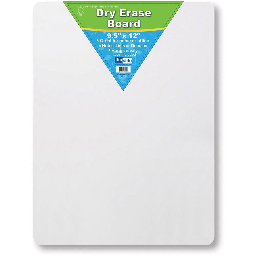 Flipside Unframed Mini Dry Erase Board - 9.5" (0.8 ft) Width x 12" (1 ft) Height - White Surface - Rectangle - 1 Each. The main picture.
