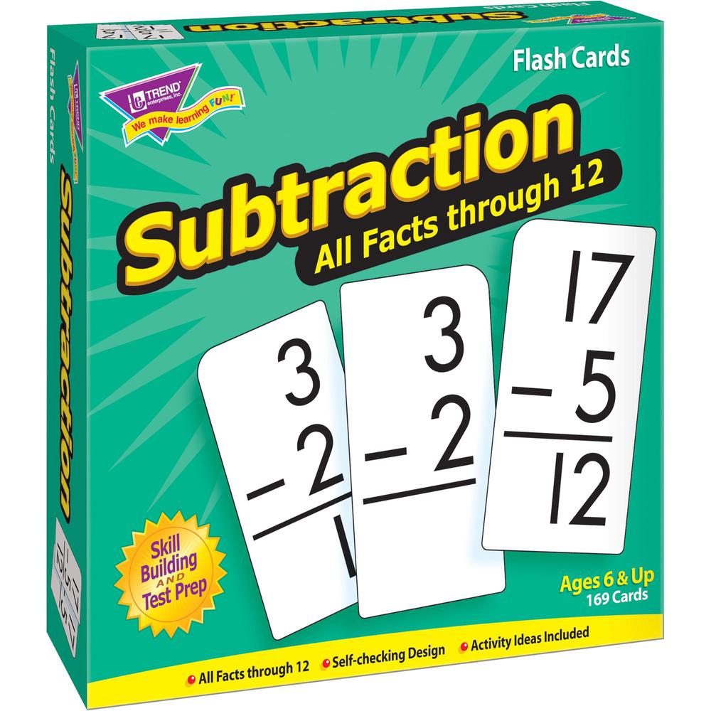 Trend Subtraction all facts through 12 Flash Cards - Theme/Subject: Learning - Skill Learning: Subtraction - 169 Pieces - 6+ - 169 / Box. Picture 1