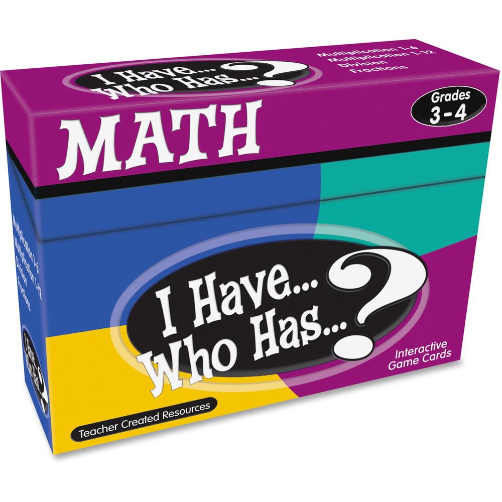 Teacher Created Resources 3&4 I Have Who Has Math Game - Educational - 1 Each. Picture 1