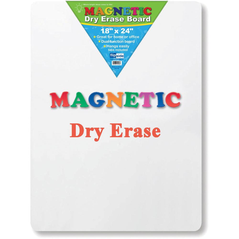 Flipside Magnetic Dry Erase Board - 18" (1.5 ft) Width x 24" (2 ft) Height - White Surface - Rectangle - Magnetic - 1 Each. Picture 1