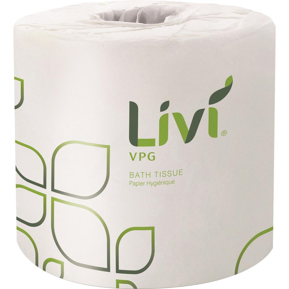 Livi Solaris Paper Two-ply Bath Tissue - 2 Ply - 4.06" x 3.66" - 500 Sheets/Roll - White - Virgin Fiber - Perforated, Embossed, Eco-friendly, Soft, Individually Wrapped - For Bathroom - 96 / Carton. Picture 1