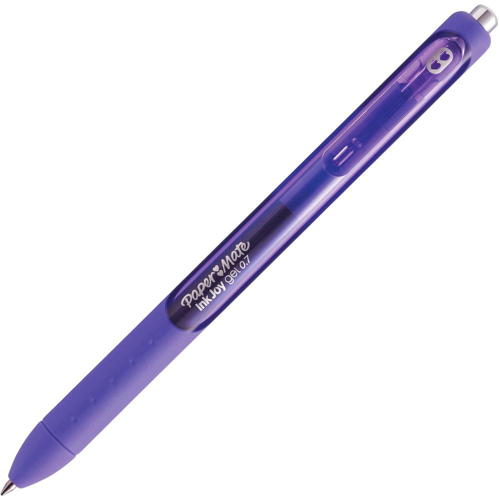 Paper Mate InkJoy Gel Pen - 0.7 mm Pen Point Size - Retractable - Purple - Purple Barrel - 1 Dozen. Picture 1