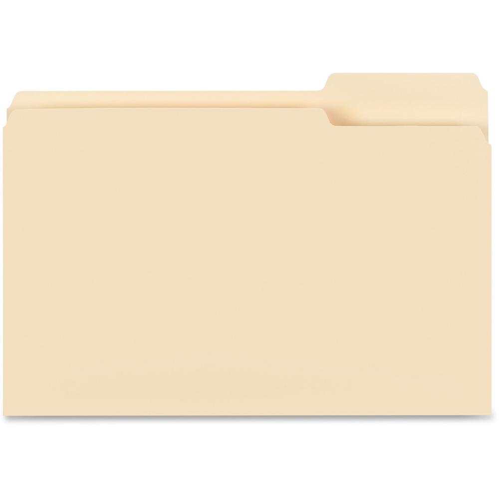 Business Source 1/3 Tab Cut Legal Recycled Top Tab File Folder - 8 1/2" x 14" - 3/4" Expansion - Manila - 10% Recycled - 100 / Box. Picture 1