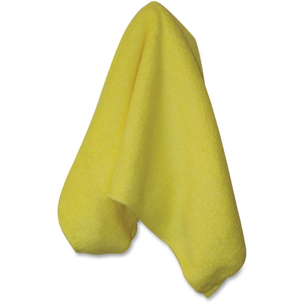 Genuine Joe General-purpose Microfiber Cloth - Cloth - 16" Width x 16" Length - 180 / Carton - Yellow. The main picture.