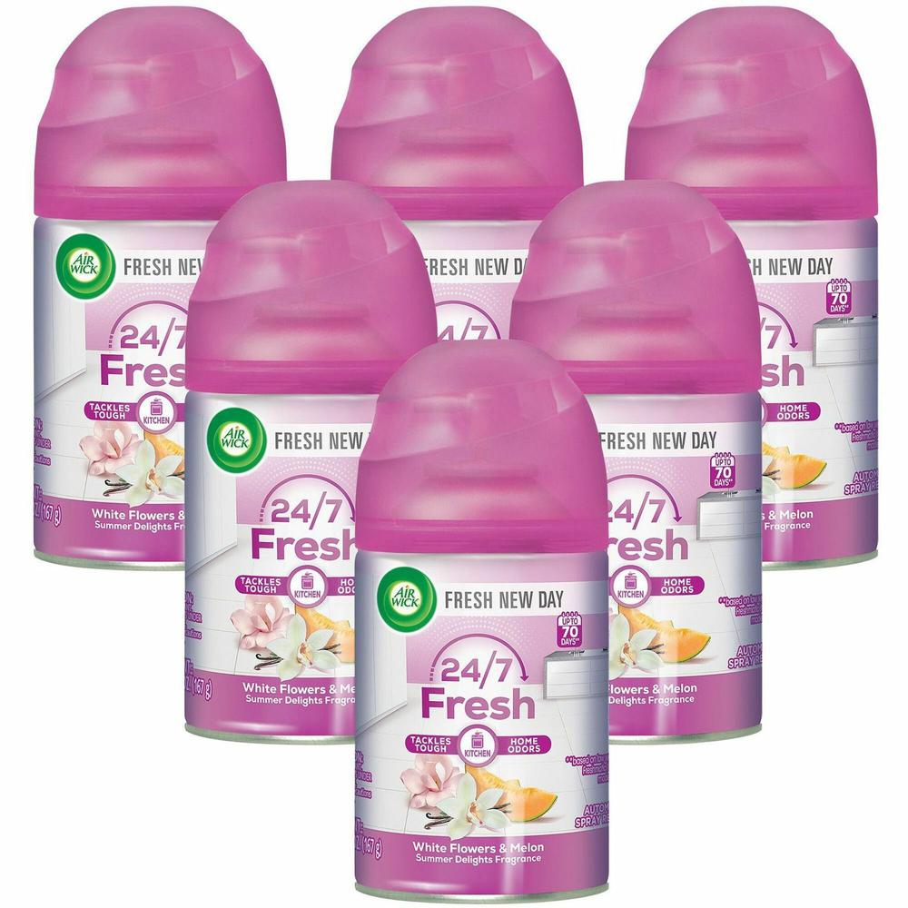 Air Wick Freshmatic Life Scents Refill - Spray - 5.9 fl oz (0.2 quart) - Summer Delights - 60 Day - 6 / Carton - Wall Mountable, Long Lasting. Picture 1
