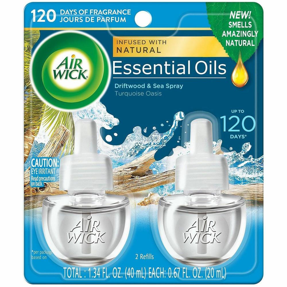 Air Wick Scented Oil Warmer Refill - Oil - 0.7 fl oz (0 quart) - Turquoise Oasis - 60 Day - 6 / Carton - Long Lasting. Picture 1