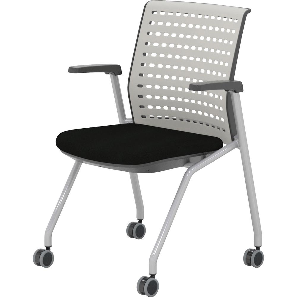 Mayline Thesis Static Back Training Chair - Gray Seat - Light Gray Poly Back - Gray Frame - Four-legged Base - Steel - 2 / Carton. Picture 1