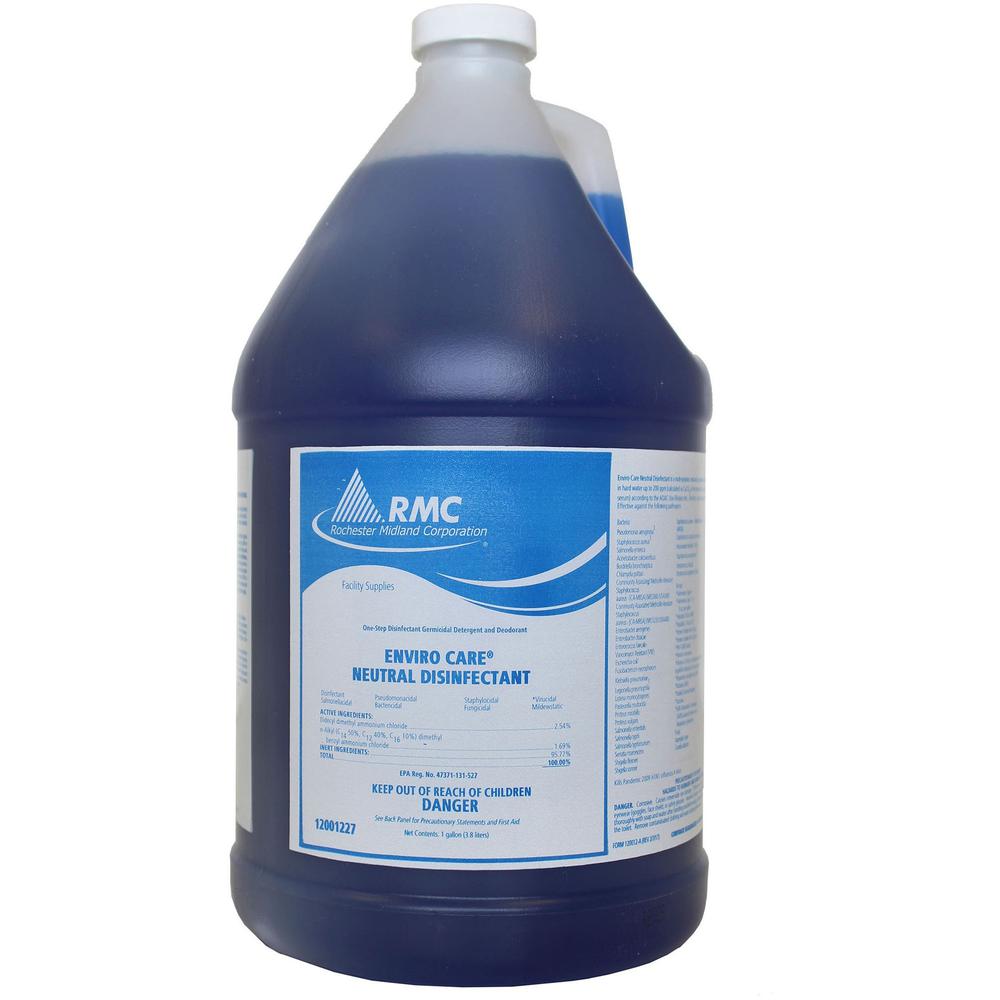 RMC Enviro Care Neutral Disinfectant - Concentrate Spray - 128 fl oz (4 quart) - 4 / Carton - Blue. The main picture.