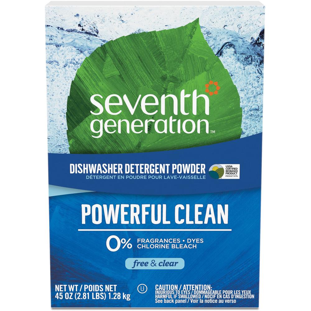 Seventh Generation Dishwasher Detergent - 45 oz (2.81 lb) - Free & Clear Scent - 12 / Carton - Clear. Picture 1