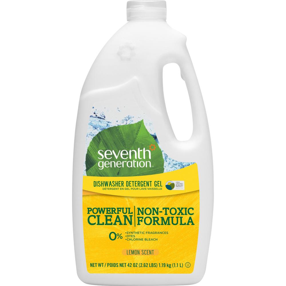 Seventh Generation Dishwasher Detergent - 42 oz (2.62 lb) - Lemon Scent - 6 / Carton - Bio-based, Phosphate-free, Chlorine-free, Fragrance-free, Gluten-free, Dye-free, Residue-free, Scent-free - Clear. Picture 1