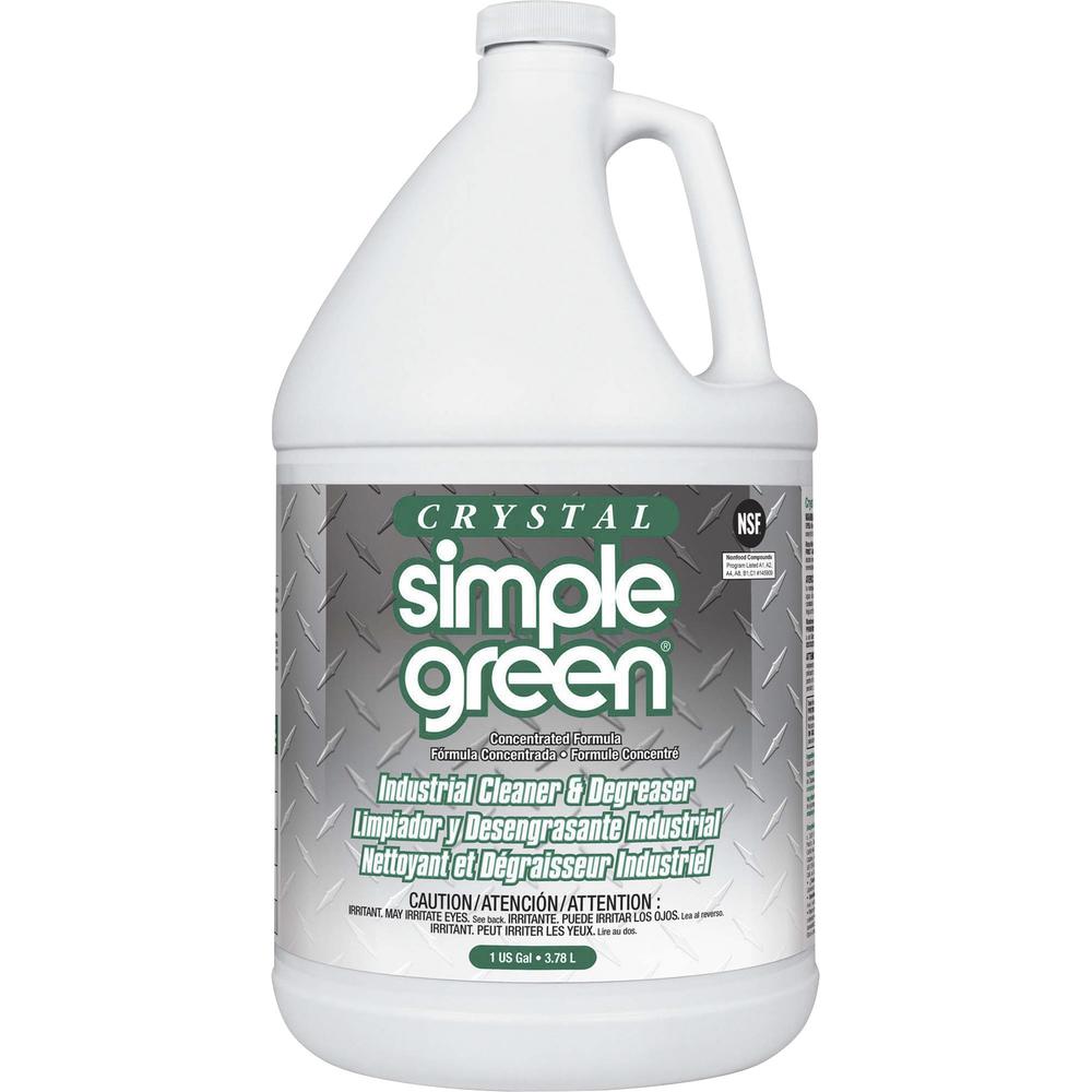 Simple Green Crystal Industrial Cleaner/Degreaser - Concentrate Liquid - 128 fl oz (4 quart) - Bottle - 6 / Carton - Clear. The main picture.