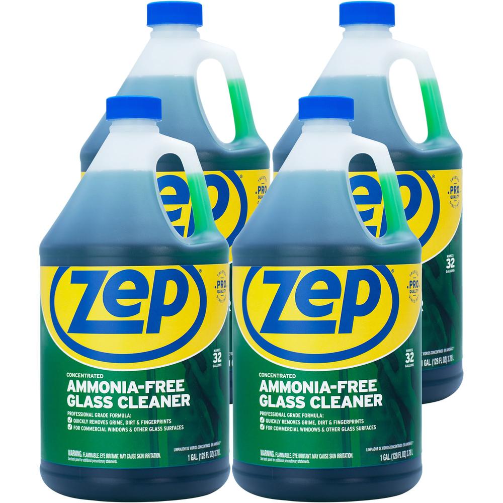 Zep Glass Cleaner Concentrate - Concentrate - 128 fl oz (4 quart) - 4 / Carton - Ammonia-free, Non-streaking. Picture 1