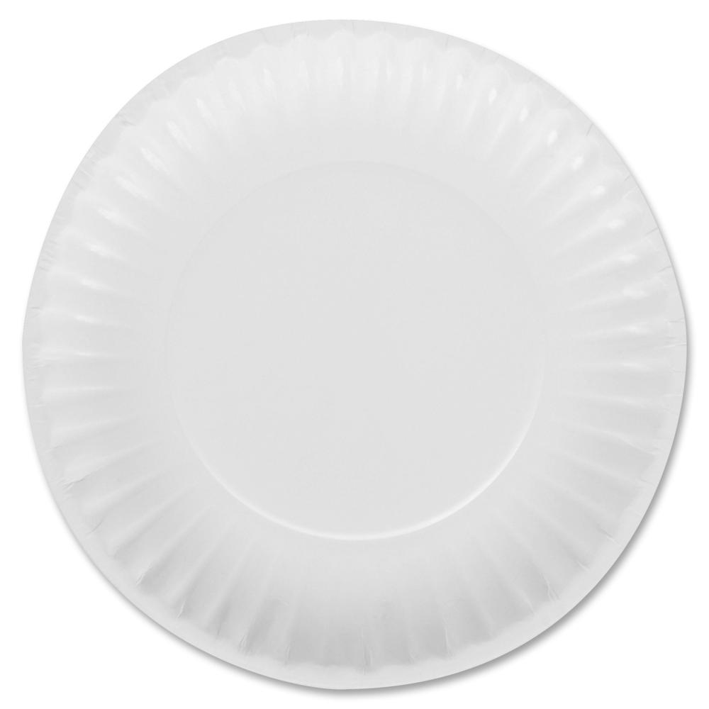 Dixie Basic&reg; 6" Lightweight Paper Plates by GP Pro - 100 / Pack - Microwave Safe - White - Paper Body - 12 / Carton. Picture 1