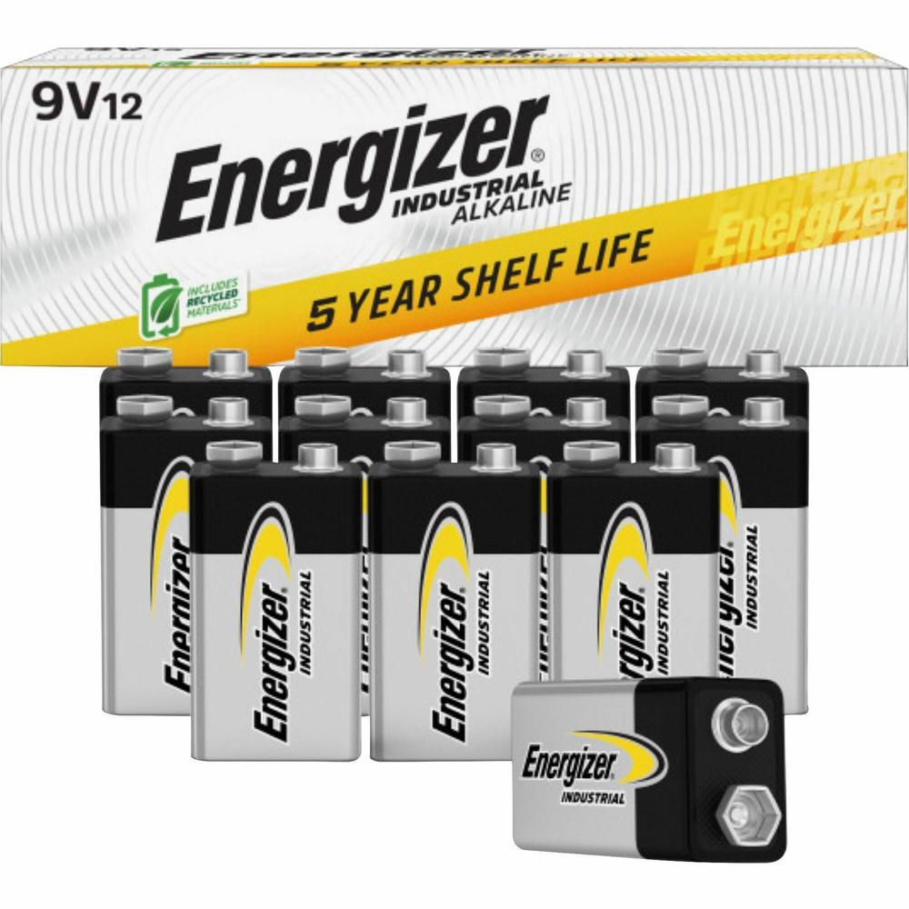 Energizer Industrial Alkaline 9V Battery - 9V - Alkaline - 9 V DC - 72 ...