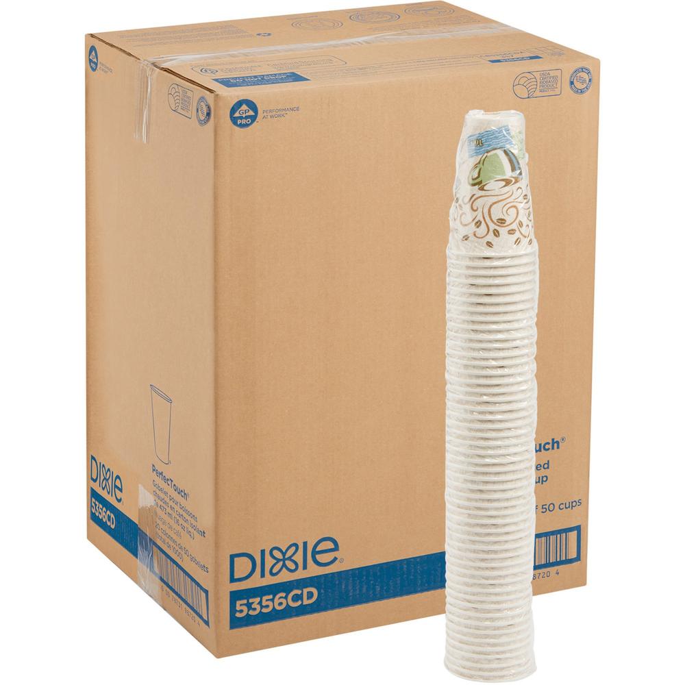 Dixie PerfecTouch 16 oz Insulated Paper Hot Coffee Cups by GP Pro - 50 / Pack - 20 / Carton - Multi - Paper - Coffee, Hot Drink. Picture 1