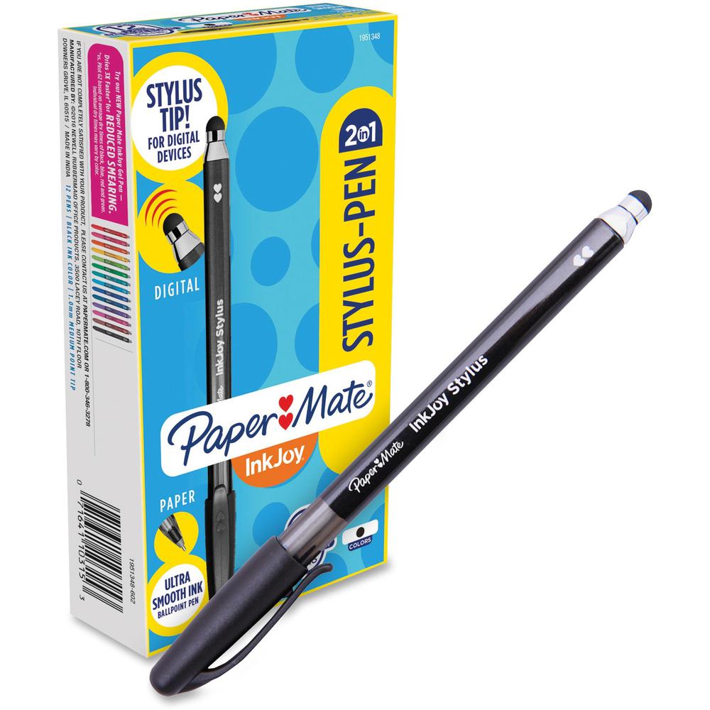Paper Mate 2-in-1 InkJoy Stylus Pen - 1 Pack - Black. Picture 1