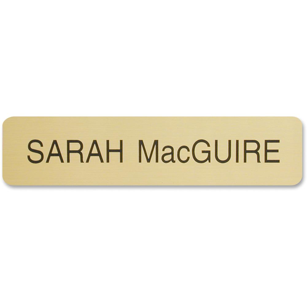 Xstamper 2"x8" Designer Name Plate Only - 1 Each - 8" Width x 2" Height - Rectangular Shape - Rounded Corner - Plastic - Assorted. Picture 1