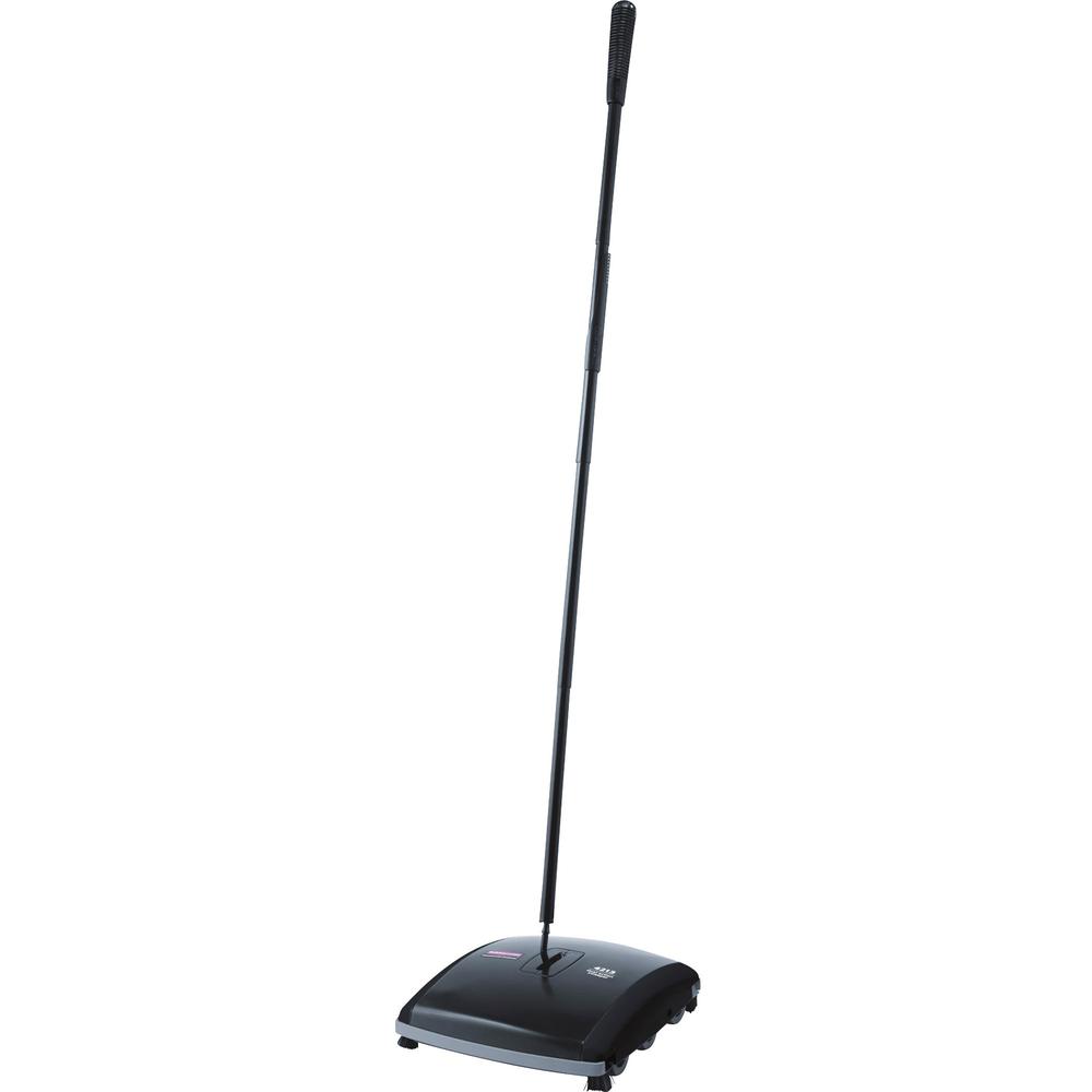 Rubbermaid Commercial Dual Action Sweeper - 7.50" Brush Face - 42" Handle Length - 10.5" Overall Length - 4 / Carton - Black. Picture 1