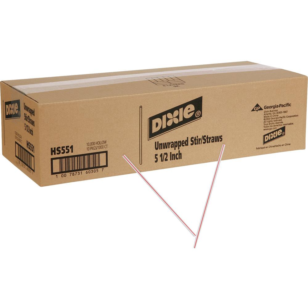 Dixie Plastic Stirrers by GP Pro - 5.50" Length - Plastic - 10000 / Carton - White. Picture 1