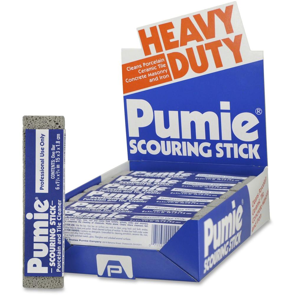 U.S. Pumice US Pumice Co. Heavy Duty Pumie Scouring Stick - 72 / Carton - Gray. The main picture.