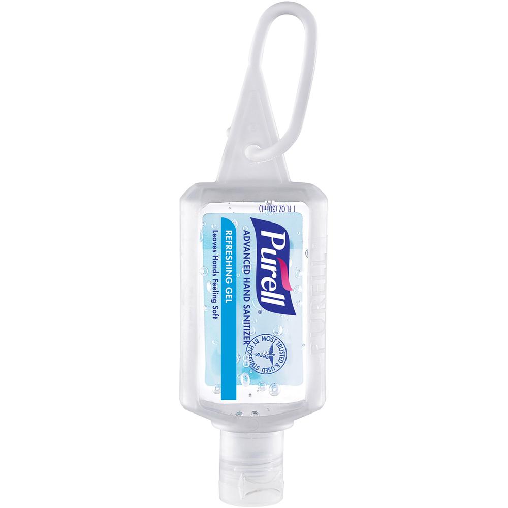 PURELL&reg; Advanced Hand Sanitizer Gel - 1 fl oz (29.6 mL) - Flip Top Bottle Dispenser - Kill Germs - Hand, Skin - Moisturizing - Clear - 36 / Carton. Picture 1