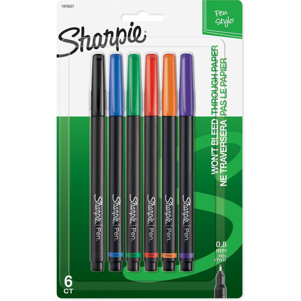 Sharpie Fine Point Pen - Fine Pen Point - Assorted - 6 / Pack. The main picture.