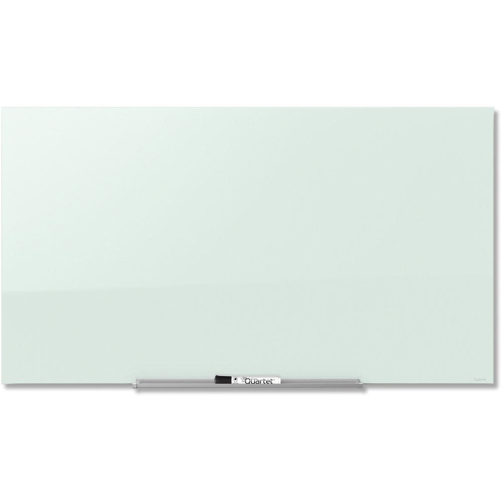 Quartet InvisaMount Magnetic Glass Dry-Erase Board - 39" (3.3 ft) Width x 22" (1.8 ft) Height - White Tempered Glass Surface - Horizontal - Magnetic - Assembly Required - 1 Each. Picture 1