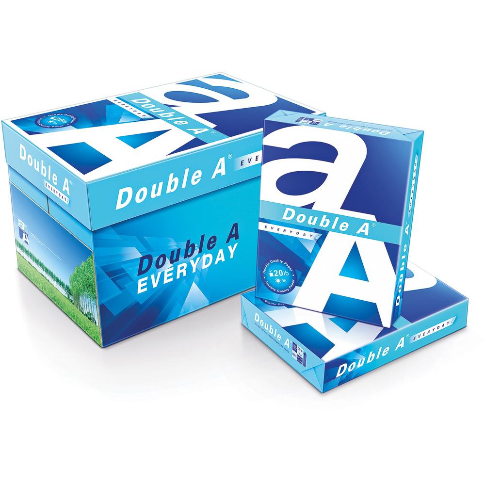 Double A Everyday Copy & Multipurpose Paper - White - 96 Brightness - Letter - 8 1/2" x 11" - 20 lb Basis Weight - Smooth - 10 / Carton. Picture 1