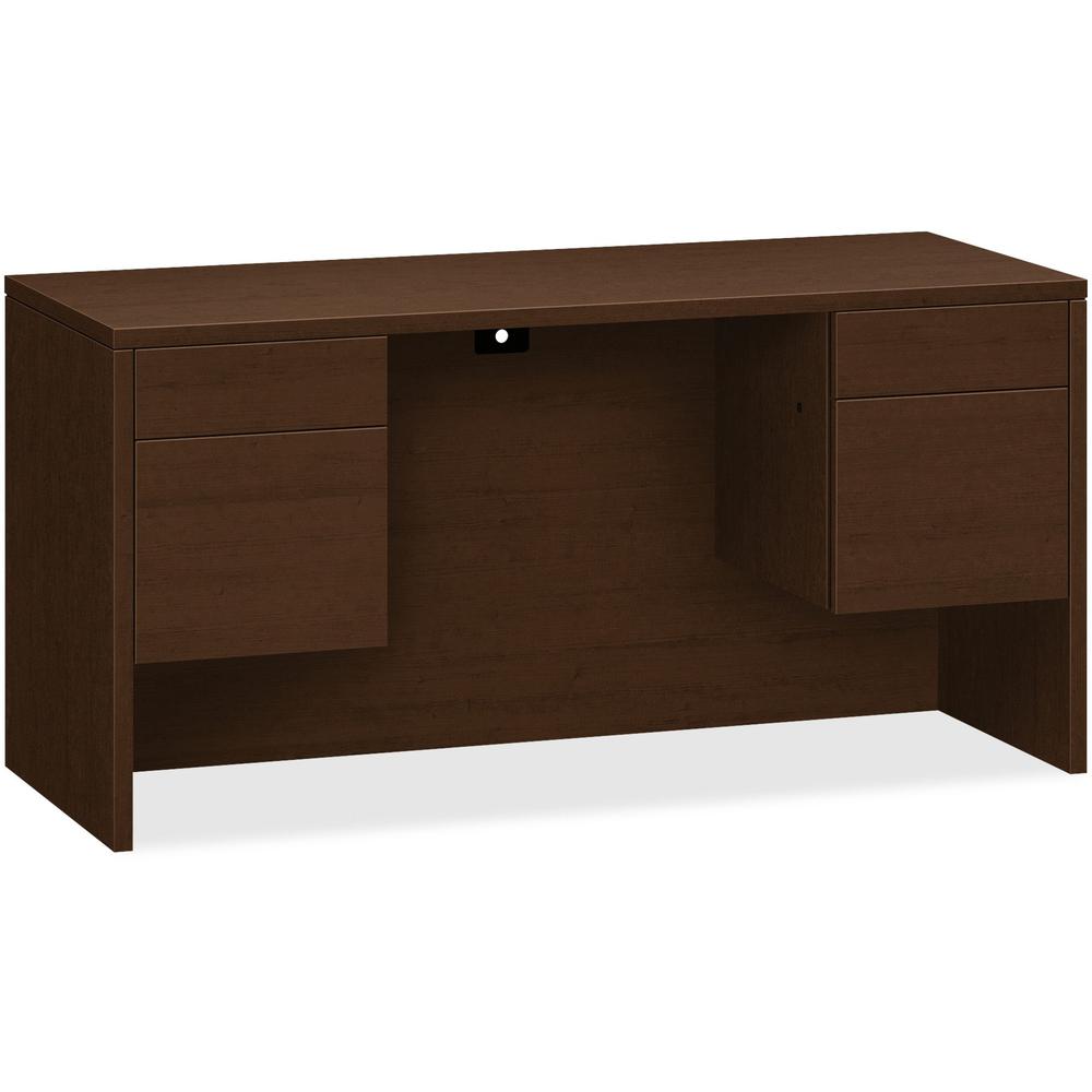 HON 10500 Series Mocha Laminate Furniture Components - 4-Drawer - 60" x 24" x 29.5" , 1" Edge, 60" x 24"Work Surface - 4 x Box Drawer(s), File Drawer(s) - Square Edge - Material: Wood, Particleboard M. Picture 1