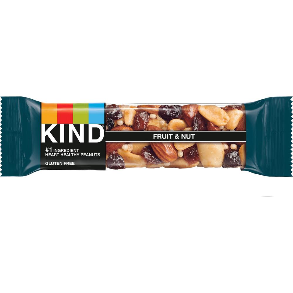KIND Fruit and Nut Bar - Individually Wrapped, Non-GMO, Gluten-free, Dairy-free, Cholesterol-free, Fat-free, Sulfur dioxide-free - Fruit & Nut - 1.40 oz - 12 / Box. Picture 1