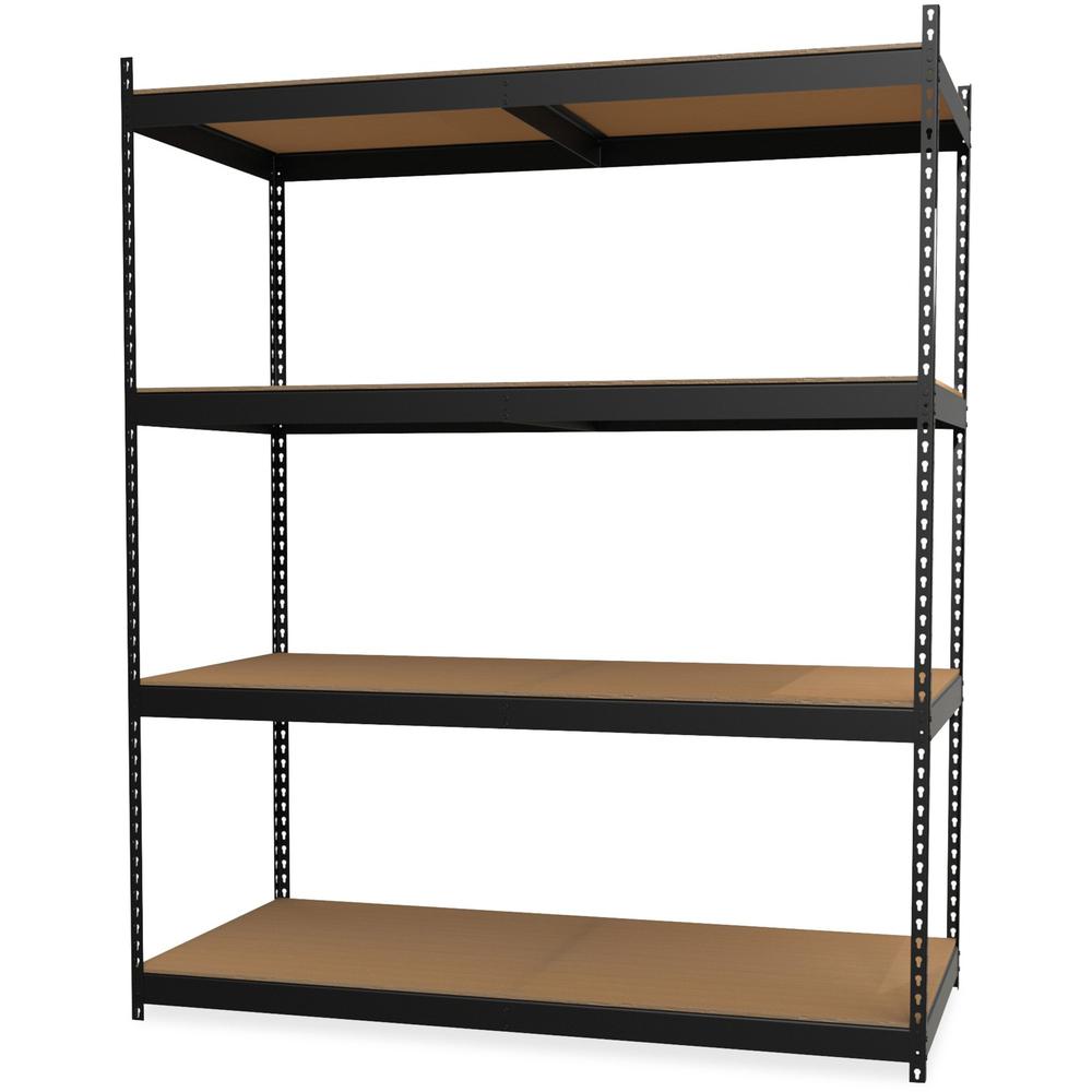 Lorell Archival Shelving - 80 x Box - 4 Compartment(s) - 84" Height x 69" Width x 33" Depth - 28% Recycled - Black - Steel, Particleboard - 1 Each. Picture 1