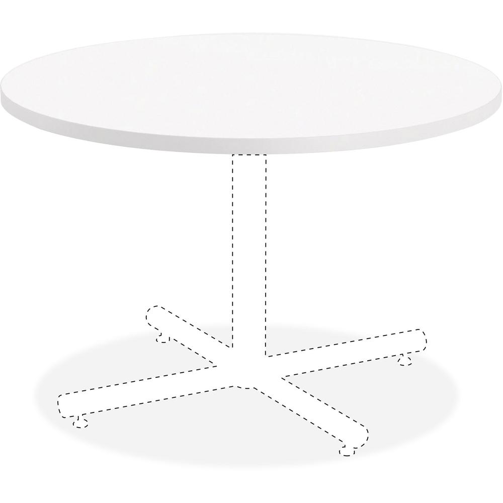 Lorell Hospitality White Laminate Round Tabletop - White Laminate Round Top x 42" Table Top Diameter - Assembly Required. Picture 1